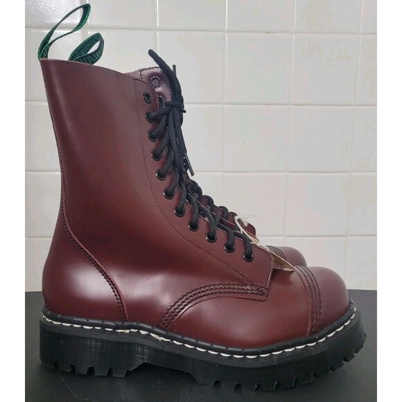 Solovair Shoes - Solovair NPS 11 Eye Steel Toe Derby Boots Oxblood Made in England New UK 5 EU 34